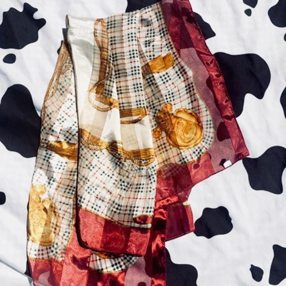 Plaid print scarf